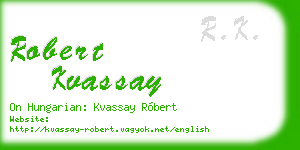 robert kvassay business card