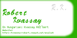 robert kvassay business card